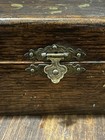Vtg Antique Victorian Tiger Oak  Jewelry Trinket Box 12 5 X4 X 2 Ornate Painted