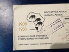 South West Africa Cover 1958 Persian Lamb Industry Jubilee Cover    