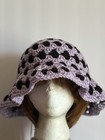 Women   s Crochet Bucket Hat Purple black One Size Geometric Acrylic