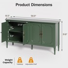Buffet Cabinet With Storage  59  Vintage Sideboard With Adjustable Shelves  M   