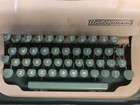 Underwood Leader Typewriter 1955  Green Keys Hard Case Works New Ink Ribbon Read