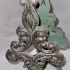 Cast Metal Fleur De Lis Heavyweight Bookends  Set Of 2 Copper Green Decorative