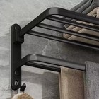 Black Shelf 50cm Folding Holder Hook Wall Mount Aluminum Towel Rack Usa Seller
