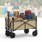 Camp Collapsible Folding Wagon Beach Wagon Cart Heavy Duty Utility Grocery Cart