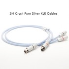 Pair 5n Solid Pure Silver Hifi Audio Xlr Balanced Cable Signal Interconnect Wire