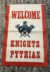 Fraternal Cloth Banner Knights Pythias Sign 1930s Fcb Original Old Antique