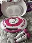 Hello Kitty Kt2003b Cd Karaoke System  Cd Player W  2 Microphone   Holder Tested