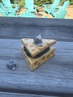 Porcelain Cheese Slice And Mouse Hinged Trinket Box With Mouse Trinket