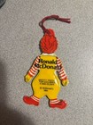 Vtg 1983 Mcdonalds Happy Meal Ronald Mcdonald Plastic Christmas Ornament Hanger