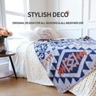 Merino Wool Camping Blanket - Warm Washable Throw  Aztec Grey 79x63