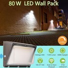 Whled 80w Led Wall Pack Light Dusk To Dawn Photocell 11200lm 5000k 100-277v