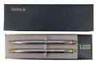 Parker Insignia Silver Plated   Gold Ballpoint Pen   Pencil Set Made In Usa