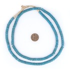 Turquoise Vintage Czech Cylinder Beads 4x6mm Ghana African Blue Glass Large Hole