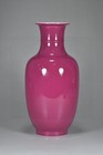 A Pair Chinese Carmine Red Porcelain Handmade Exquisite Vase 6263