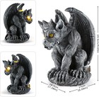Large Winged Gargoyle Statue With Solar Lights Outdoor Decor sitting Gargoyle  