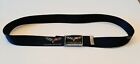 Corvette Belt Clamp Web Men Canvas Chevrolet C5 1 5  X 46  Chrome Black Webbing 