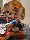 Vintage Fisher Price Pull Toy Wooden Fido Zilo Dog  707 Vintage 1955