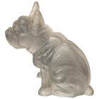 Vintage Frosted Glass Dog Figurine French Bulldog Frenchie 3-1 4  Art Glass