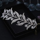 Bridal Princess Crystal Headpiece Hair Silver Tiaras Wedding Crown Veil Headband