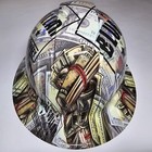 Full Brim Hard Hat Custom Hydro Dipped In Blue Collar Dirty Hands Clean Money