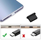 10pcs Type C Silicone Dust Plugs Usb Charging Port Protector Caps Black