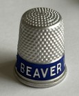 Vintage Beaver Laundry Co  Advertising Aluminum Sewing Thimble Nos Lot Of 4