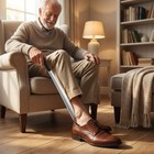 Stainless Steel Long Handle Shoe Horn No Bend Non Slip