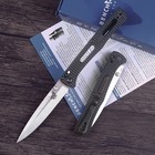 417 Fact Tactical Pocket Folding Knife D2 Satin Plain Blade Black Nylon Handles