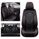 Seat Covers For Ls 460 2007-2017 Waterproof Premium Leather Full Set Black-red