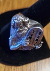 Vtg Hand Made Sterling Silver Ring Of Moses And The 10 Commandments Tablets