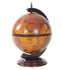 Chess Board Set W  Pieces Hidden In Nautical Table Top Old World Wood 13  Globe