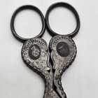 Antique Embroidery Scissors Marx   Co Solingen Heart   People s Faces Design 
