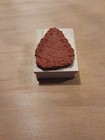 Vintage 1990 Decorated Christmas Tree Wood Mount Rubber Stamp