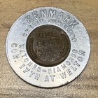 1946 Wheat Penny Encased Good Luck Charm Kenmark Jewlers Denver Co  b237