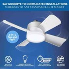 Bell   Howell 15 7 In  Indoor White Ceiling Fan With Remote  Led Light  Socket