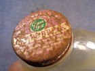 Vtg Glass Refrigerator Cooler Water Bottle Green Spot Grape 64 Oz  Drink Lid Top