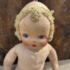 Vintage Cloth Doll Hand Painted Face 14    Antique