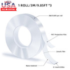 3 Rolls Double Sided Tape  Nano Tape  Transparent Adhesive Tape  Traceless Adhes