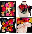 Lilments 4 Pc Set Large 35 X 35 Inches Satin Square Scarves One Size  A