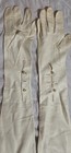Ivory off-white Leather Opera-length Evening Bridal Gloves  Size 7 Vintage