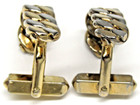 Vintage Swank Chain Link Cufflinks Hook Around Multitone Tux Wedding Prom Gift