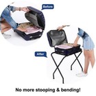 Folding Luggage Rack Suitcase Stand Luggage Holder Space Saving Black