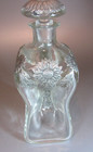 Vintage Glass Kluk-kluk Pewter Silver Mounted Decanter Bottle Sunflower Patern