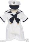 Sailor Boys Short Set Navy White Nautical Outfit Set Size 3-12 Mo Toddlers 2t-4t