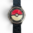 Pokemon Pikachu Accutime Pop-up Pokeball Watch Black Silicone Band Quartz