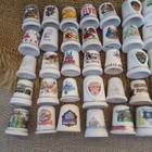Wow   People  Places  things Vintage Lot Of 64 Ceramic Thimbles  
