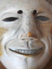 Vintage Hand Carved Wood Folk Art Human Child  Mask Small 6 5  Size W  Teeth