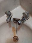 Antique  1930s Cast Iron White Porcelain Bath Corner Sink 23  23