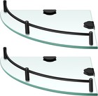 2 Pcs Corner Shower Shelf 2-tier Glass Corner Shelf Stainless Steel Wall Mounted