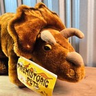1980 Vintage Dakin Brown Triceratops Dinosaur Plush 14    Prehistoric Pets W  Tag